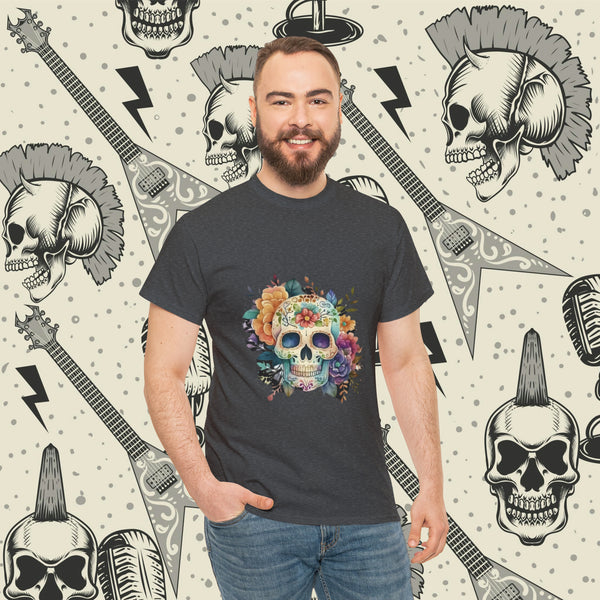 Flowered Skull, Heavy Cotton Tee