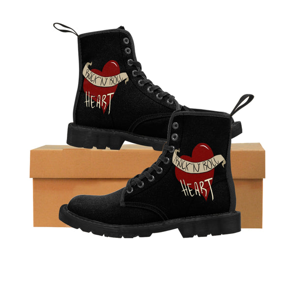 Women's Rock n Roll Heart, Canvas Boots