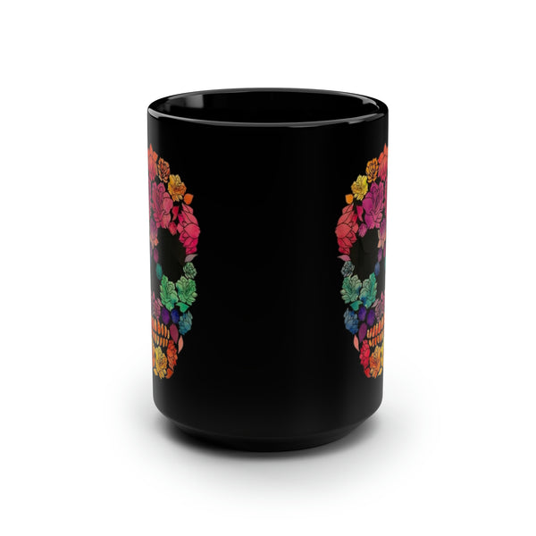 Flowered Sugar Skull 15oz Coffee Mug