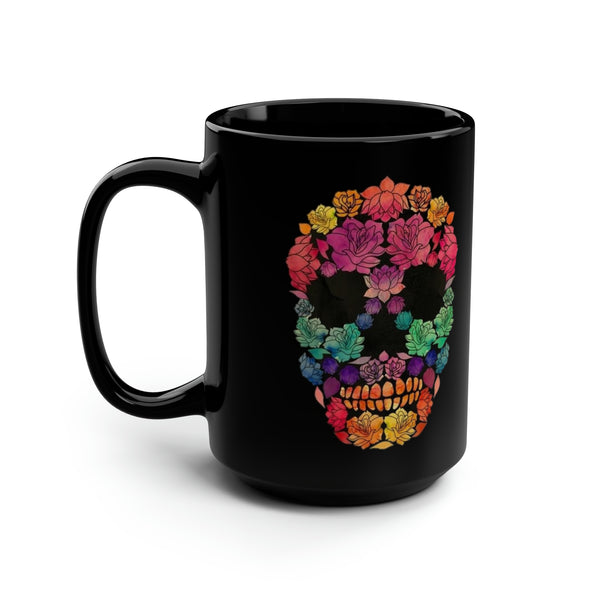 Flowered Sugar Skull 15oz Coffee Mug