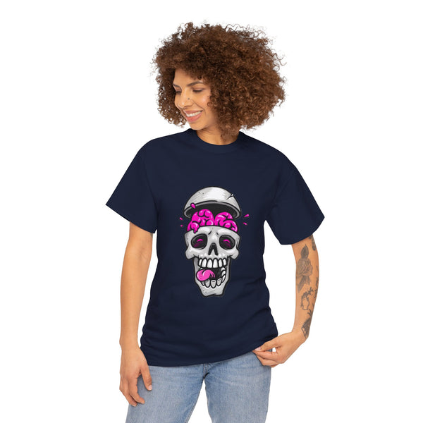 Brain Drain Skull, Heavy Cotton Tee