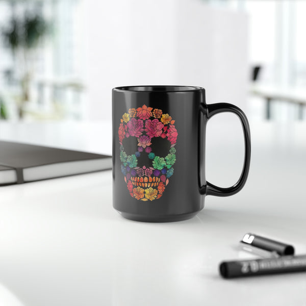 Flowered Sugar Skull 15oz Coffee Mug