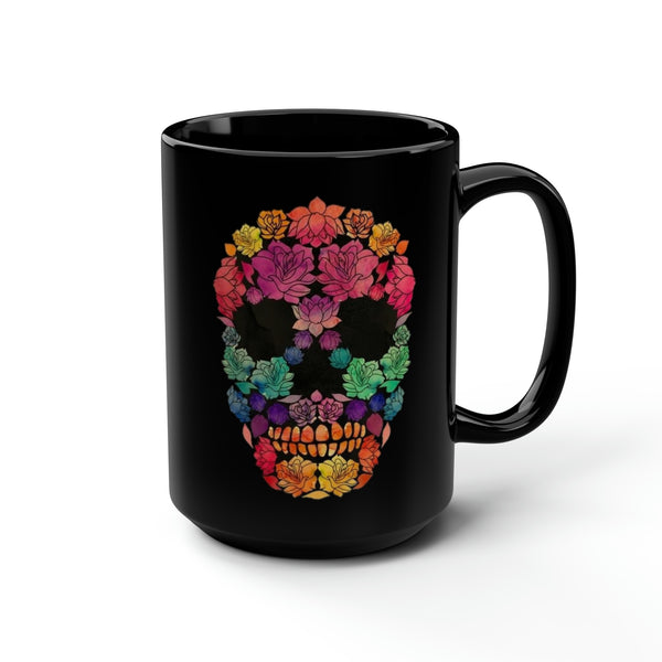 Flowered Sugar Skull 15oz Coffee Mug