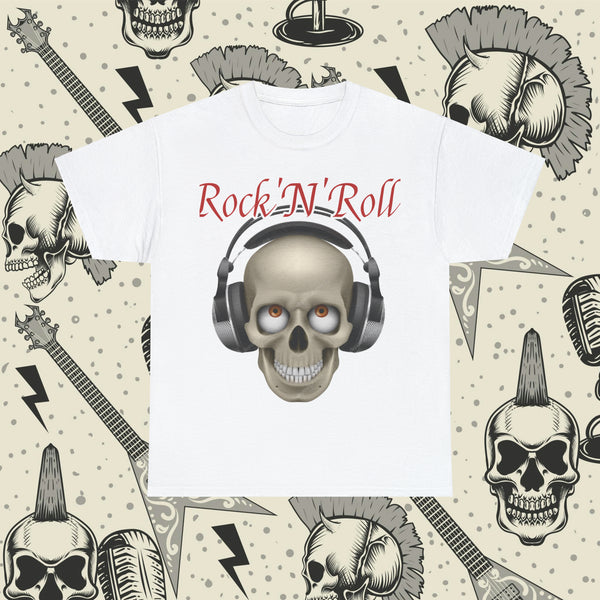 Rock n Roll Skull,  Heavy Cotton Tee