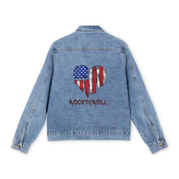 Rock n Roll Heart,  Men's Denim Jacket