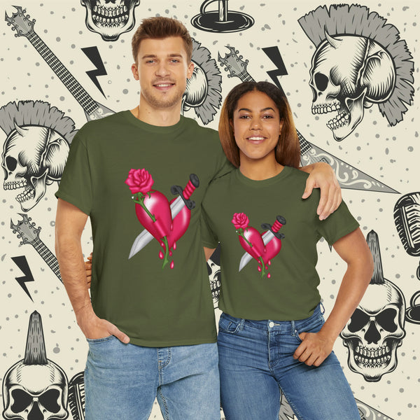 Heart With Dagger, Heavy Cotton Tee