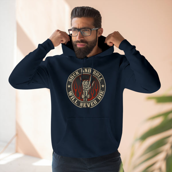 Rock And Roll Will Never Die, Unisex Pullover Hoodie