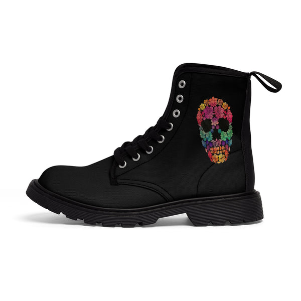 Women's Sugar Skull Canvas Boots