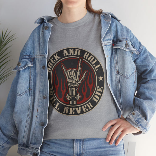 Rock n Roll Will Never Die, Heavy Cotton Tee