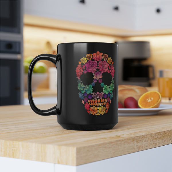 Flowered Sugar Skull 15oz Coffee Mug