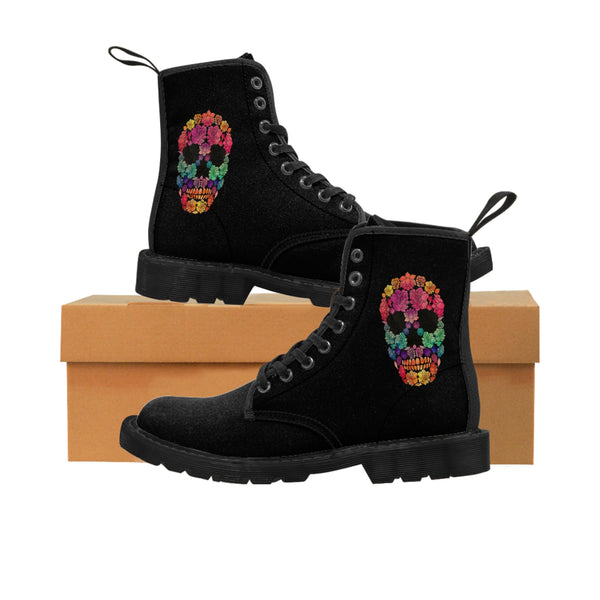 Women's Sugar Skull Canvas Boots