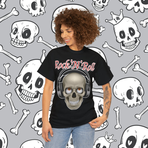 Rock n Roll Skull,  Heavy Cotton Tee