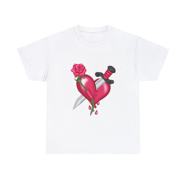 Heart With Dagger, Heavy Cotton Tee