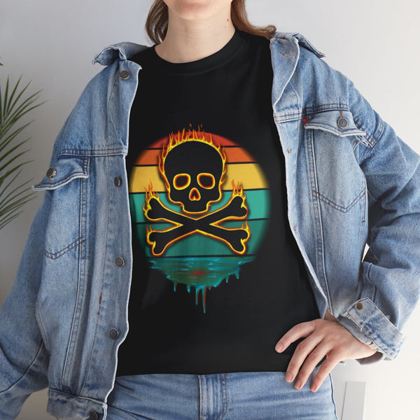 Skull On Fire, Heavy Cotton Tee