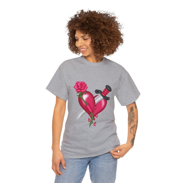 Heart With Dagger, Heavy Cotton Tee