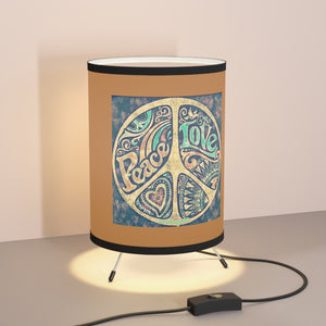 Peace/Love Tripod Lamp with High-Res Printed Shade