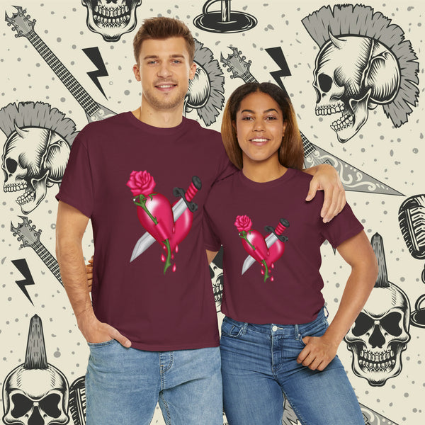 Heart With Dagger, Heavy Cotton Tee