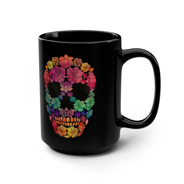 Flowered Sugar Skull 15oz Coffee Mug