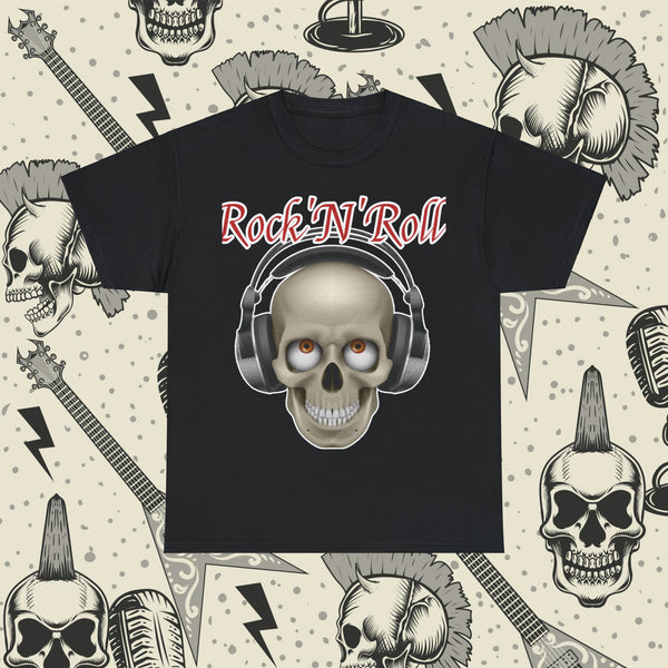 Rock n Roll Skull,  Heavy Cotton Tee