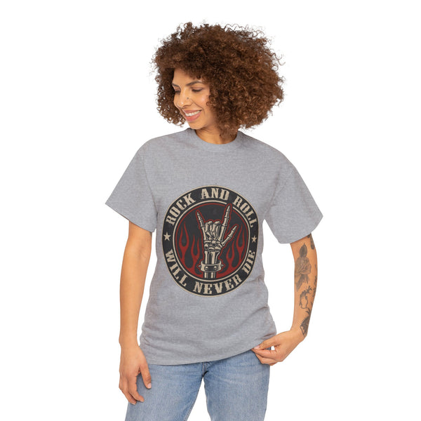 Rock n Roll Will Never Die, Heavy Cotton Tee