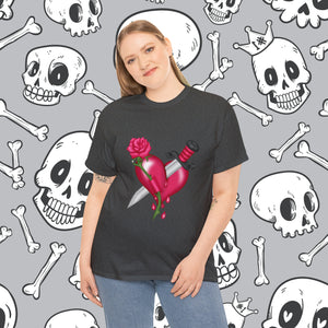 Heart With Dagger, Heavy Cotton Tee