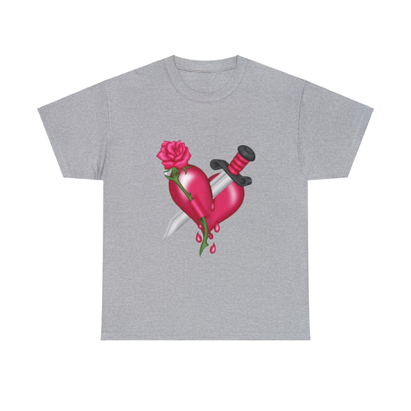 Heart With Dagger, Heavy Cotton Tee