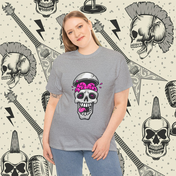 Brain Drain Skull, Heavy Cotton Tee