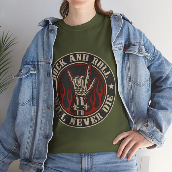 Rock n Roll Will Never Die, Heavy Cotton Tee