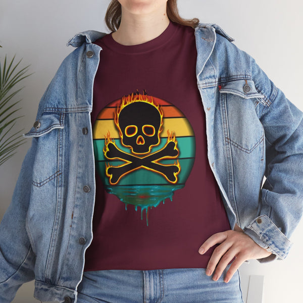 Skull On Fire, Heavy Cotton Tee