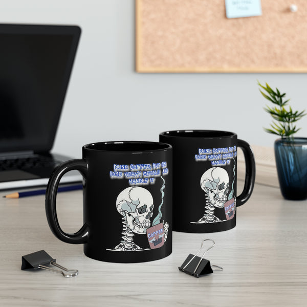 Heavy Metal Skull,  Black Mug (11oz)