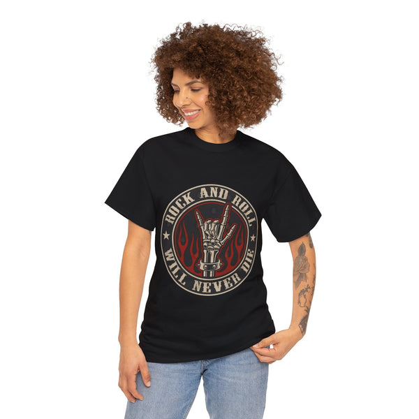 Rock n Roll Will Never Die, Heavy Cotton Tee