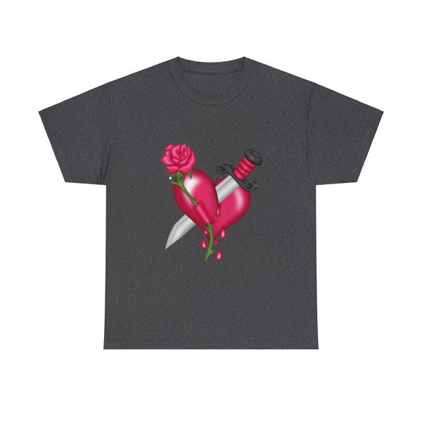 Heart With Dagger, Heavy Cotton Tee