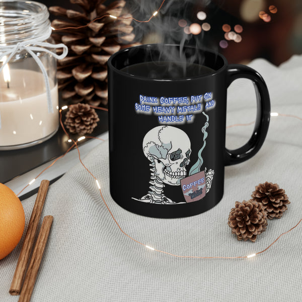 Heavy Metal Skull,  Black Mug (11oz)