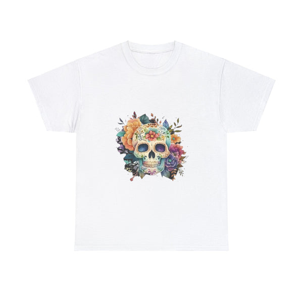 Flowered Skull, Heavy Cotton Tee