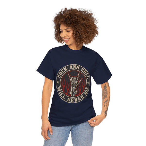 Rock n Roll Will Never Die, Heavy Cotton Tee