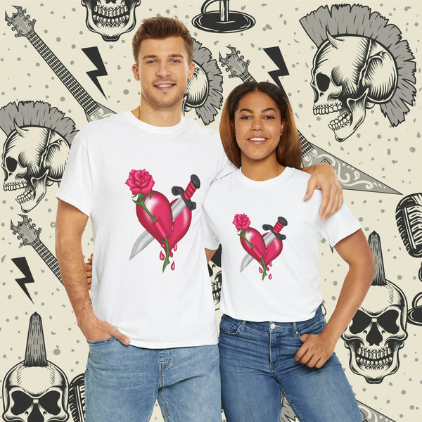 Heart With Dagger, Heavy Cotton Tee