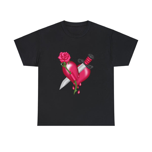 Heart With Dagger, Heavy Cotton Tee