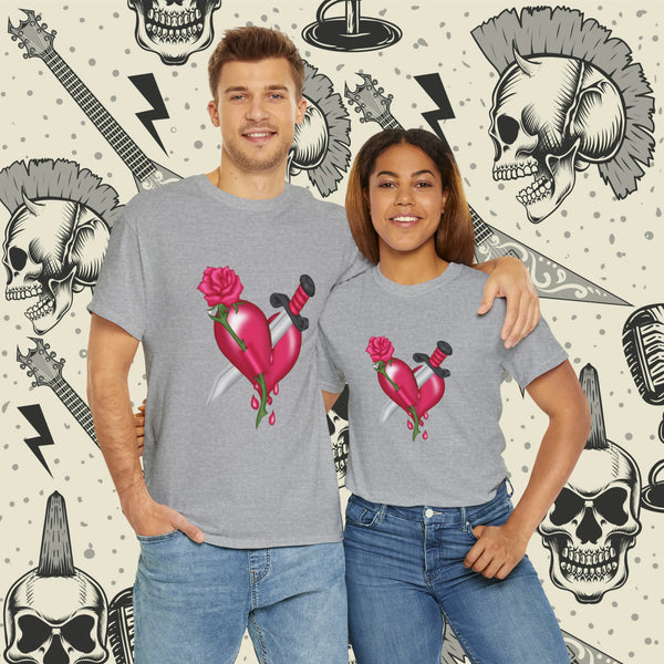 Heart With Dagger, Heavy Cotton Tee