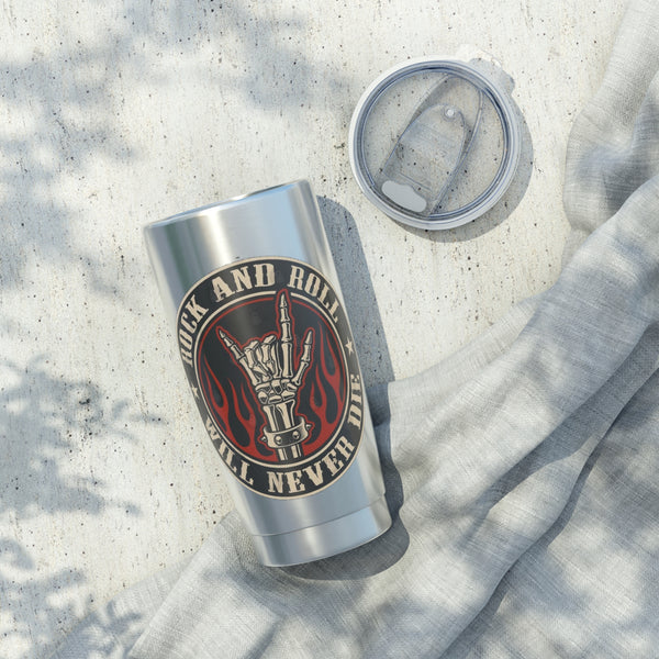 Rock n Roll Will Never Die, Vagabond 20oz Tumbler