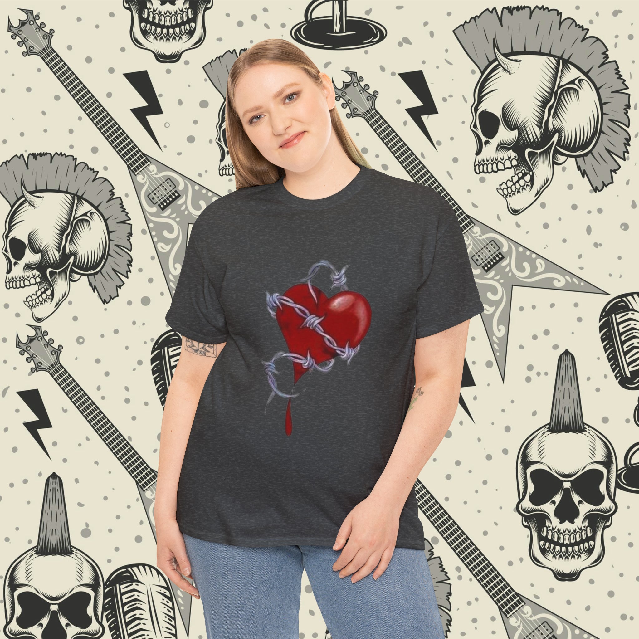 Barbed Wire Heart, Heavy Cotton Tee