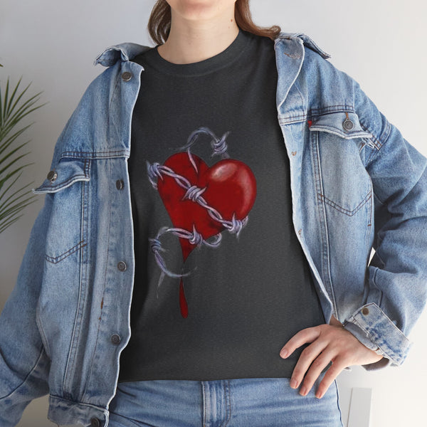 Barbed Wire Heart, Heavy Cotton Tee