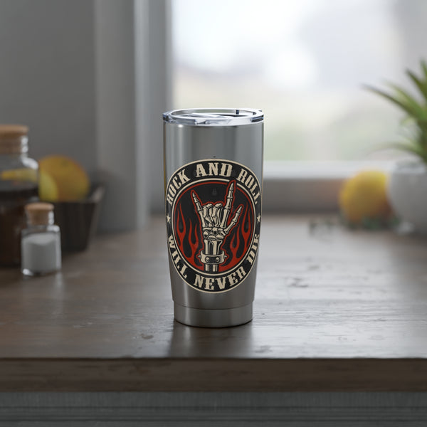 Rock n Roll Will Never Die, Vagabond 20oz Tumbler