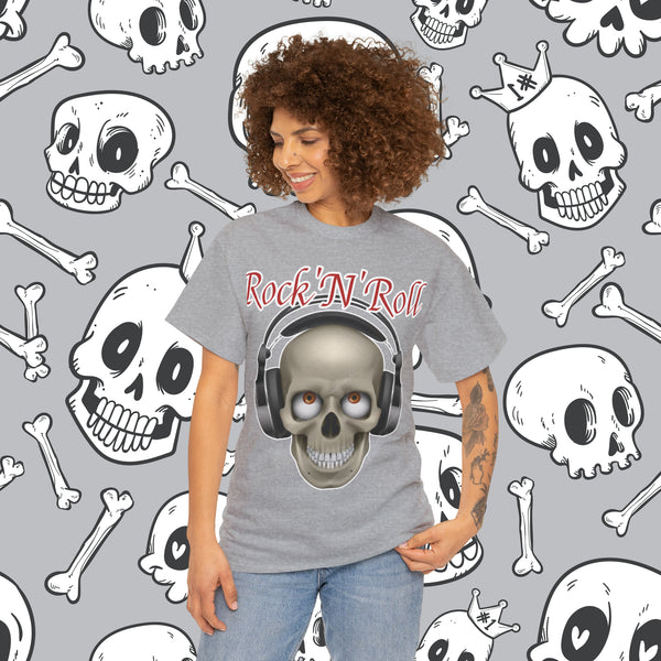 Rock n Roll Skull,  Heavy Cotton Tee