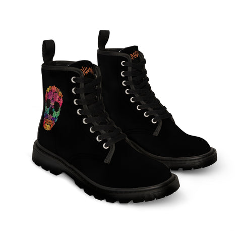 Women's Sugar Skull Canvas Boots