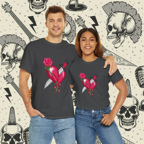 Heart With Dagger, Heavy Cotton Tee