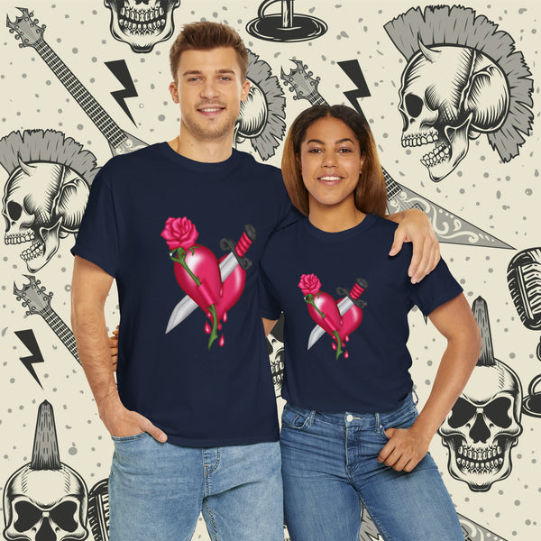 Heart With Dagger, Heavy Cotton Tee