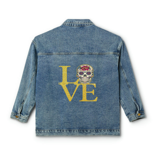 Love Sugar Skull, Women's Denim Jacket