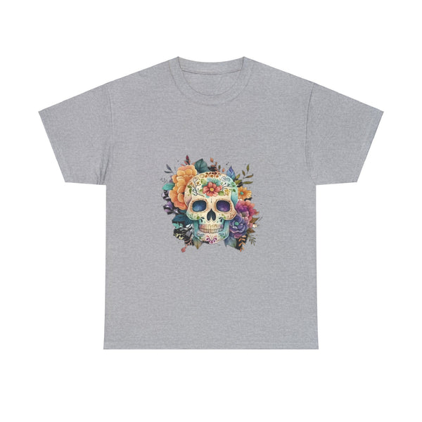 Flowered Skull, Heavy Cotton Tee