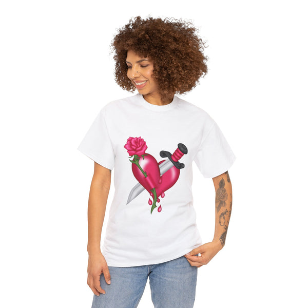 Heart With Dagger, Heavy Cotton Tee