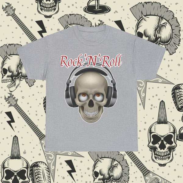 Rock n Roll Skull,  Heavy Cotton Tee